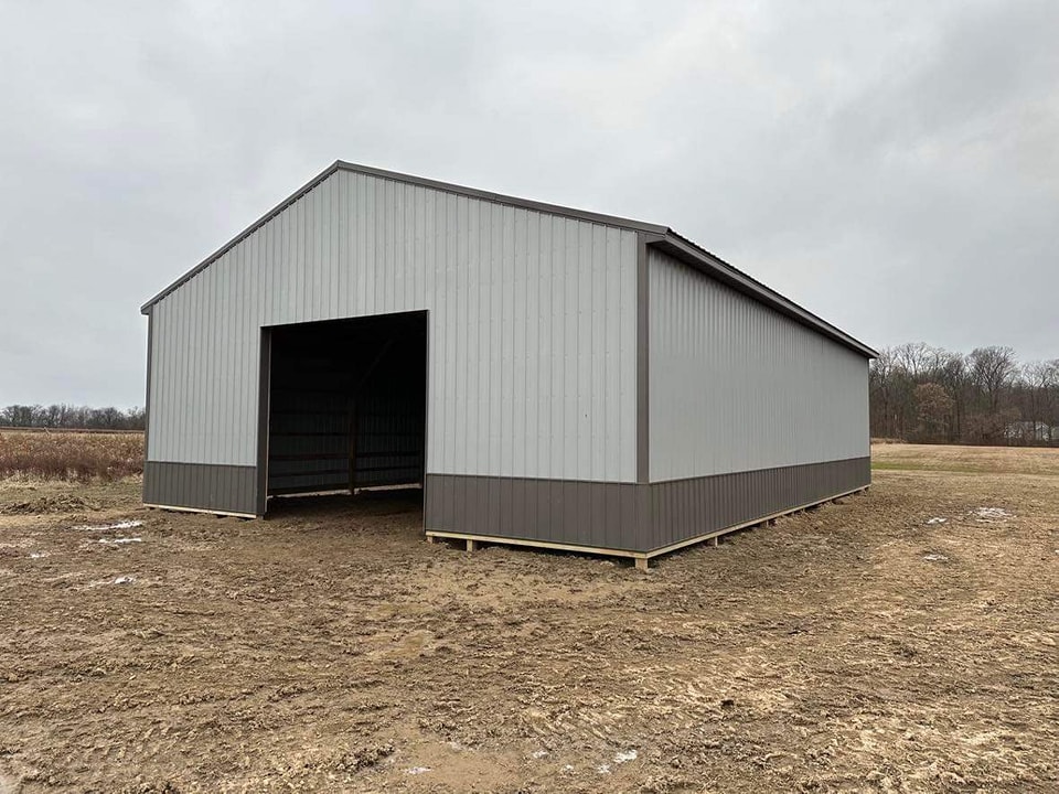 40x60x14 Post Frame Barn Construction in Wapakoneta Ohio